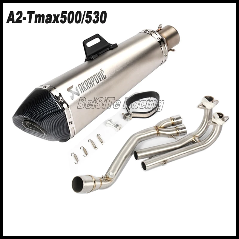 Слипоны для Yamaha TMAX 530 TMAX 500 TMAX530 TMAX500 2008- TMAX мотоцикл Akrapovic глушитель Выхлопная система - Цвет: A2 Laser Logo