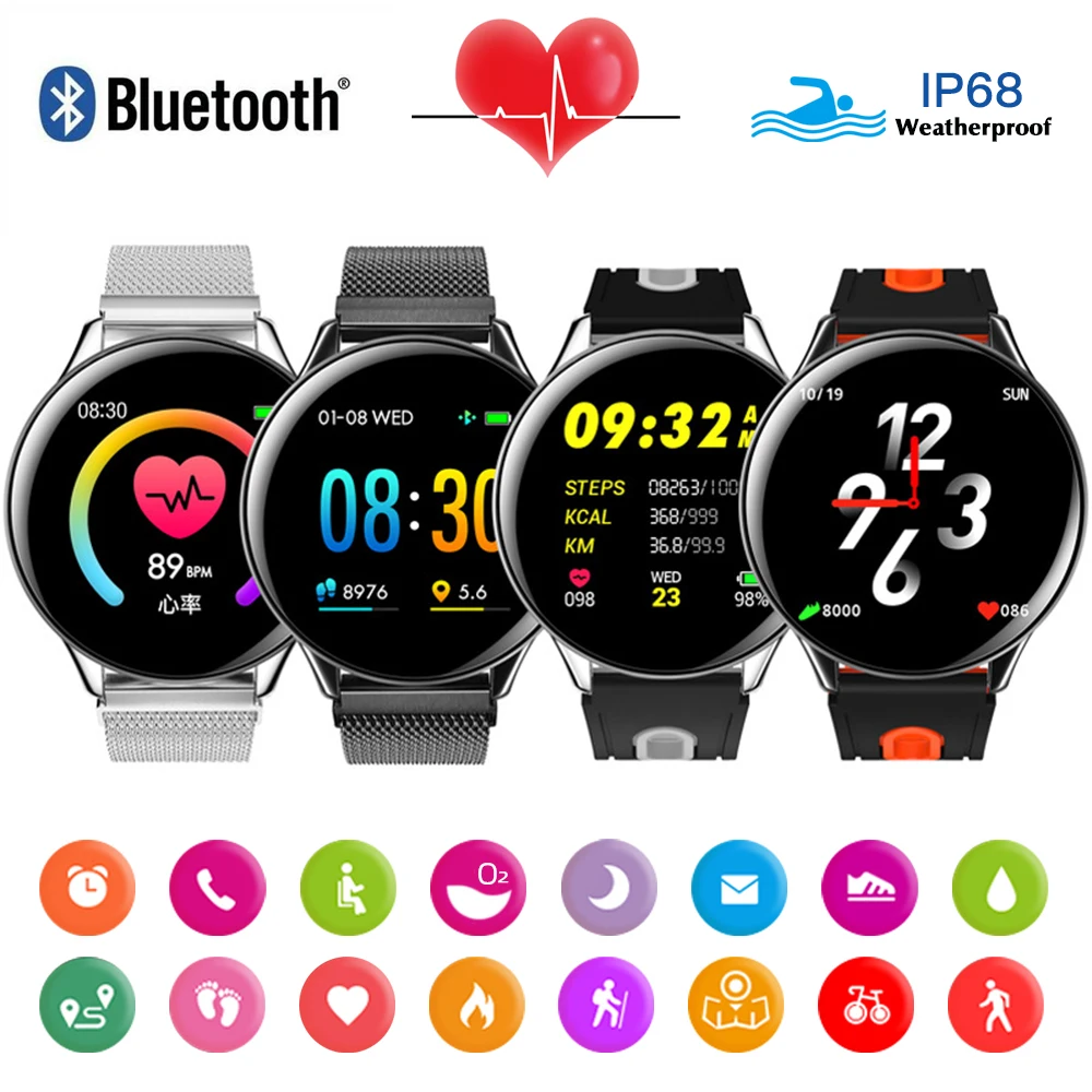 SN58 Смарт часы Bluetooth IP68 Водонепроницаемые модные спортивные 1 3 &quotтрекер