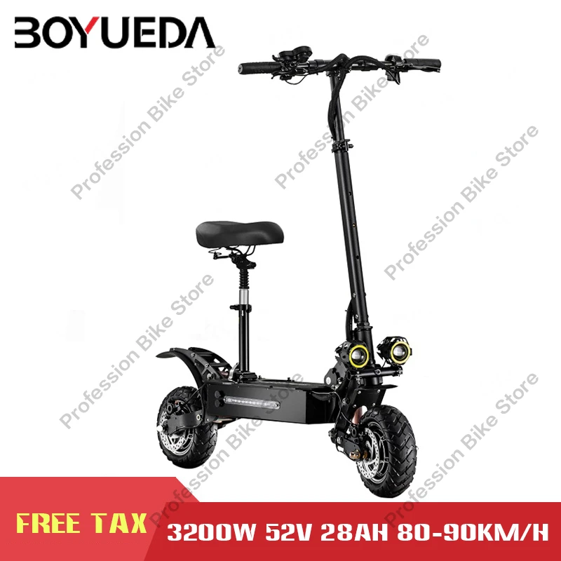 BOYUEDA C6 3200W Adult Electric Scooter 10 Inch 52V 28AH Mobility Off road  Folding EScooter Double Shock Absorption Skateboard|Electric Scooters| -  AliExpress