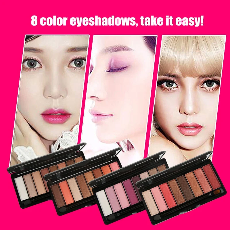 8 цветов Тени для век грейпфрут земля персик цветение Начинающий рекомендуемый