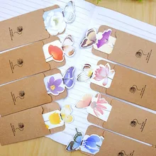 14 шт./упак. случайная Закладка Бабочка Стиль Учительская Подарочная книга маркер Канцтовары подарок реалистичный милый Kawaii мультфильм 3d Закладка