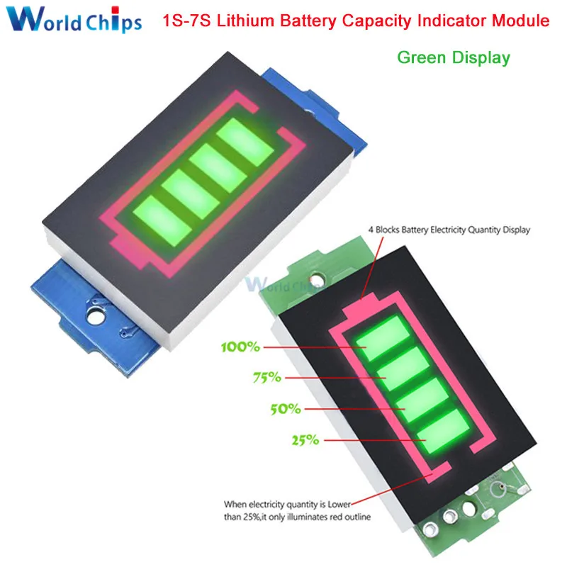 Batería de litio 6S serie 6 indicador de capacidad módulo 25.2V comprobador de pantalla azul U 