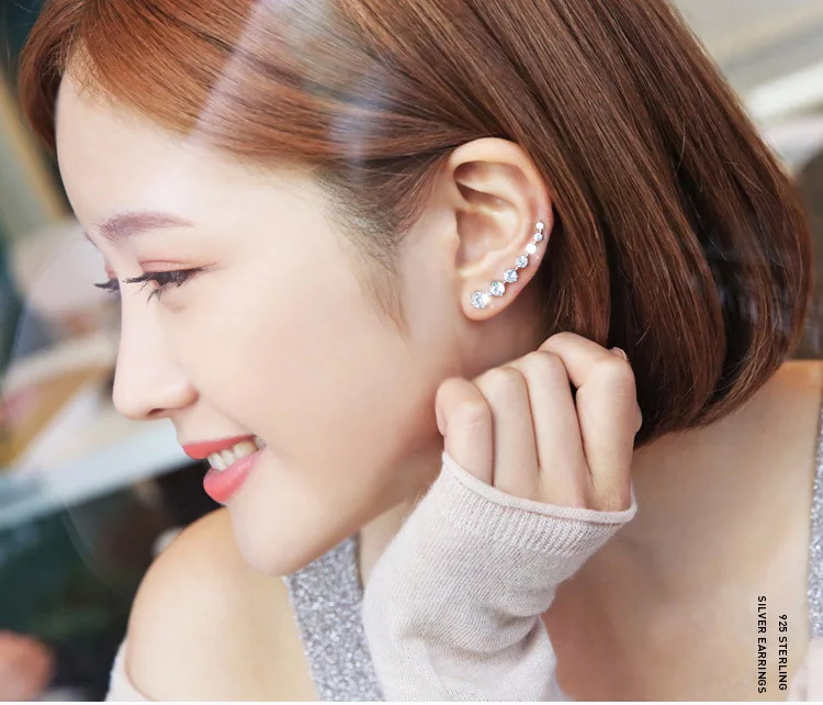 Женские серьги гвоздики из серебра 925 пробы с цирконом|silver love earrings|earrings creativesilver