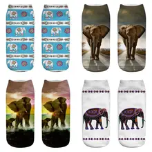 Новинка года; носки с объемным принтом слона и животных брендовый носок; модные носки с героями мультфильмов унисекс Meias; забавные короткие носки для женщин и мужчин