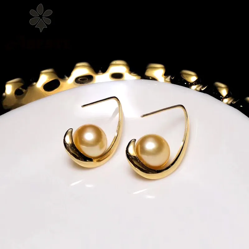 Женские серьги подвески ANI 18K из цельного желтого золота (AU750)|Серьги-подвески| |