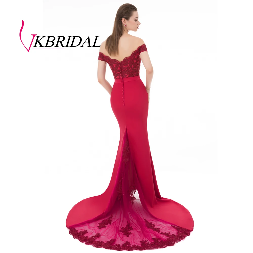 VKBRIDAL Robe De Soiree Красное длинное вечернее платье Русалка Вечерние элегантные Vestido de Festa Longo вечернее платье для выпускного вечера