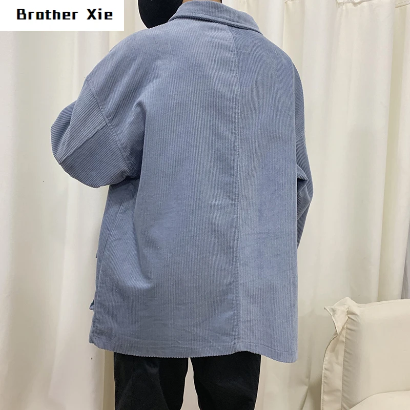 

Autumn Corduroy Jacket Men Fashion Retro Solid Color Casual Cotton Jacket Man Streetwear Hip Hop Loose Coat Large Size M-5XL