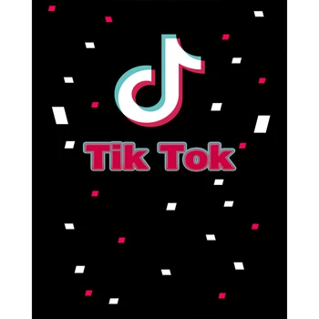 

Tok tik Photography Backdrop Music Video theme Custom Children Happy Birthday Banner Black Wallpaper Polka dots Photo Background