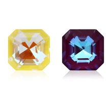 

10mm Glitter Square Octagon Crystal Rhinestones Colored Bottom Mocha Fluorescent Clothes Jewelry Decorartion DIY Pointback Stone