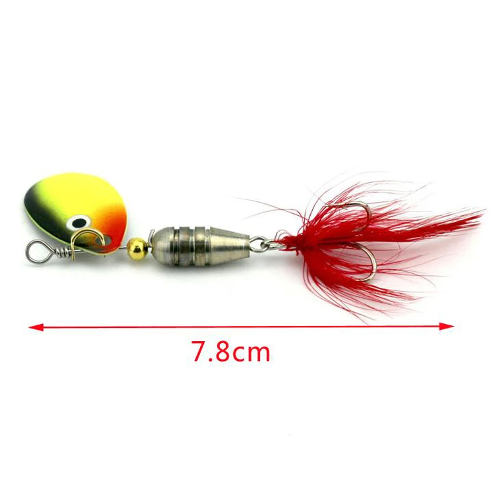 Spoon Fishing Lure Hard Metal Lure Spinnerbait Crankbait with Treble Hooks Artificial Feathers Fishing Baits for Fisherman