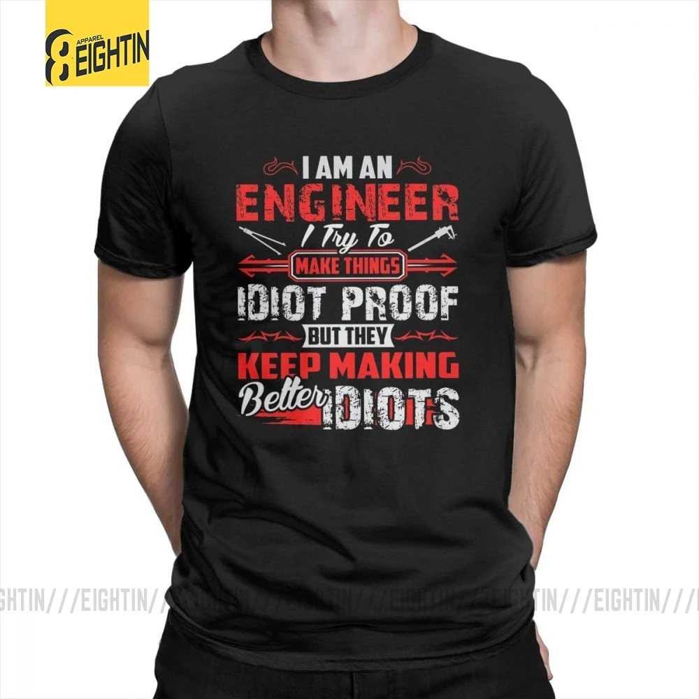 Skup Jestem inżynierem Funny T Shirt 100% bawełna topy krótki rękaw mężczyźni koszulki wokół szyi nowość z nadrukiem czarny Humor T Shirt Plus rozmiar