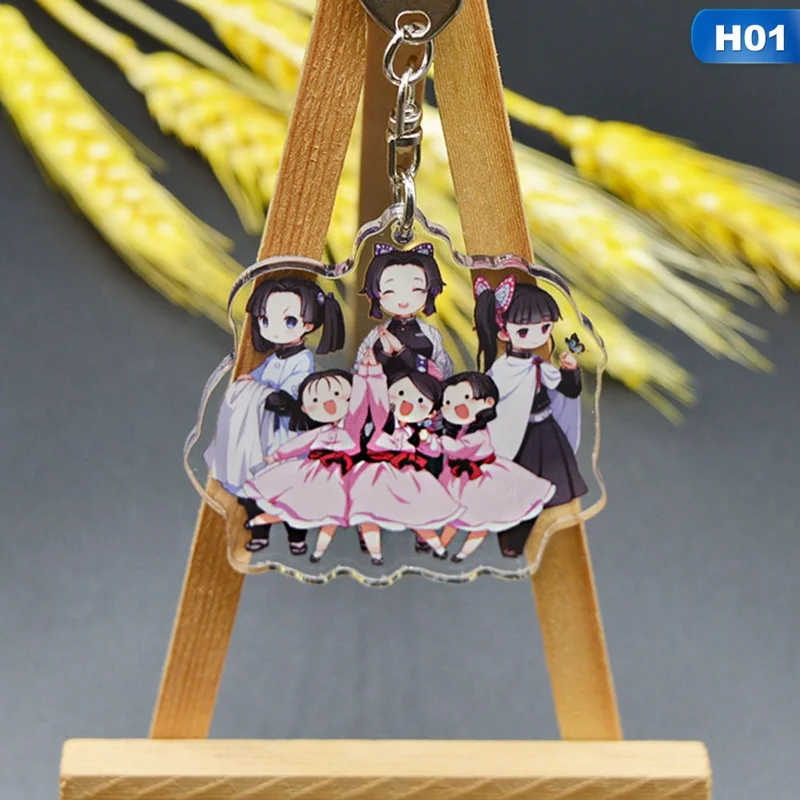 Брелок Kimetsu No Yaiba для косплея, реквизит для косплея, Kamado Tanjirou Nezuko, брелок для ключей Agatsuma Zenitsu, автомобильный брелок - Цвет: 1