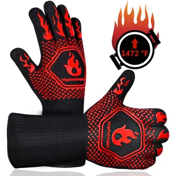 

1 Pair Heat Resistant Thick Silicone Cooking Baking Barbecue Oven Gloves BBQ Grill Mittens Dish Washing Gloves Kitchen d#