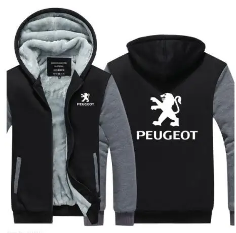 Темно-серый Зимние корейские новые поступления плюс бархат peugeot толстовка утолщение пальто одежда мужские повседневные куртки - Цвет: Темно-серый