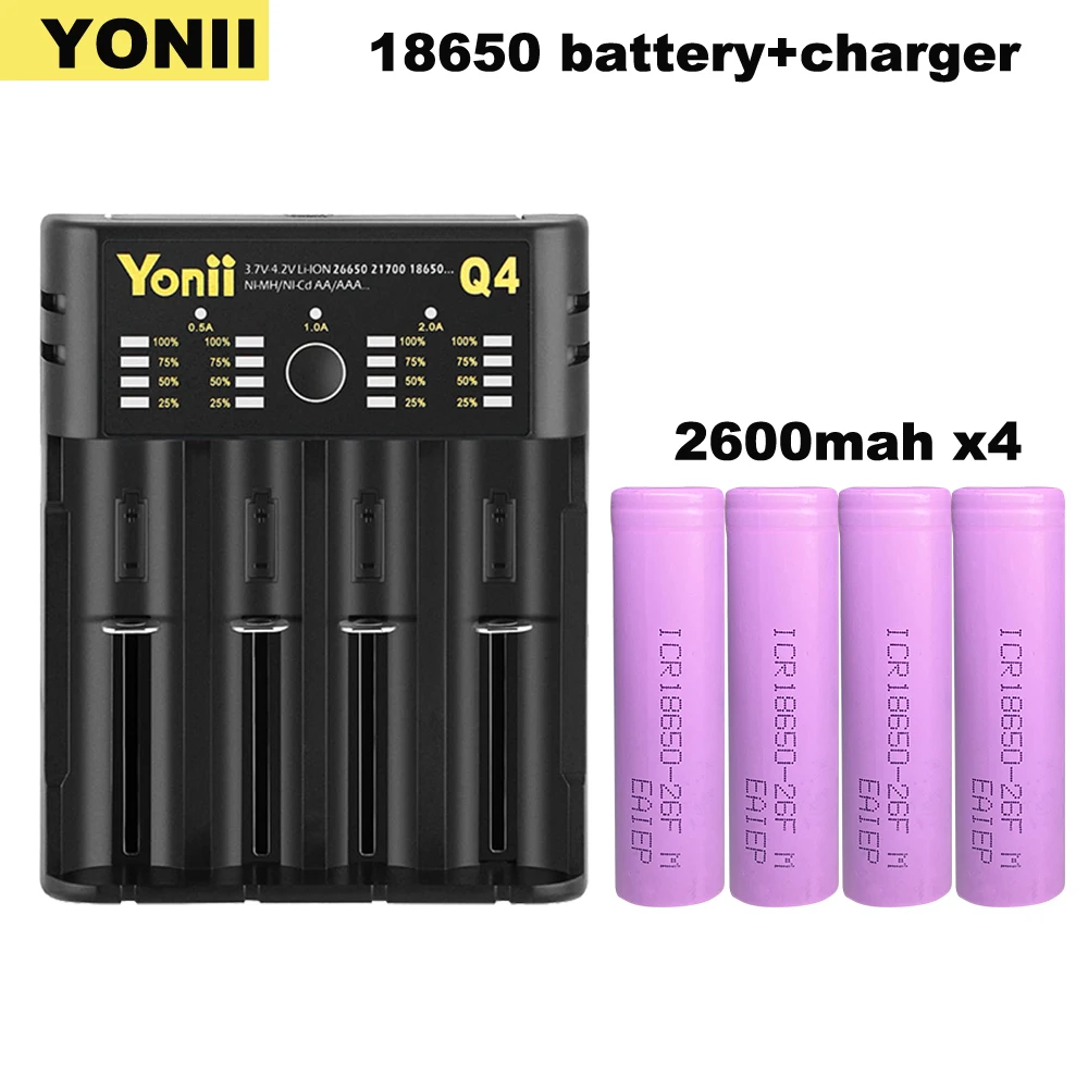 Yonii 18650 батарея зарядное устройство 4 слота светодиодный для 3 7 в 1 2 В АА ААА с шт.