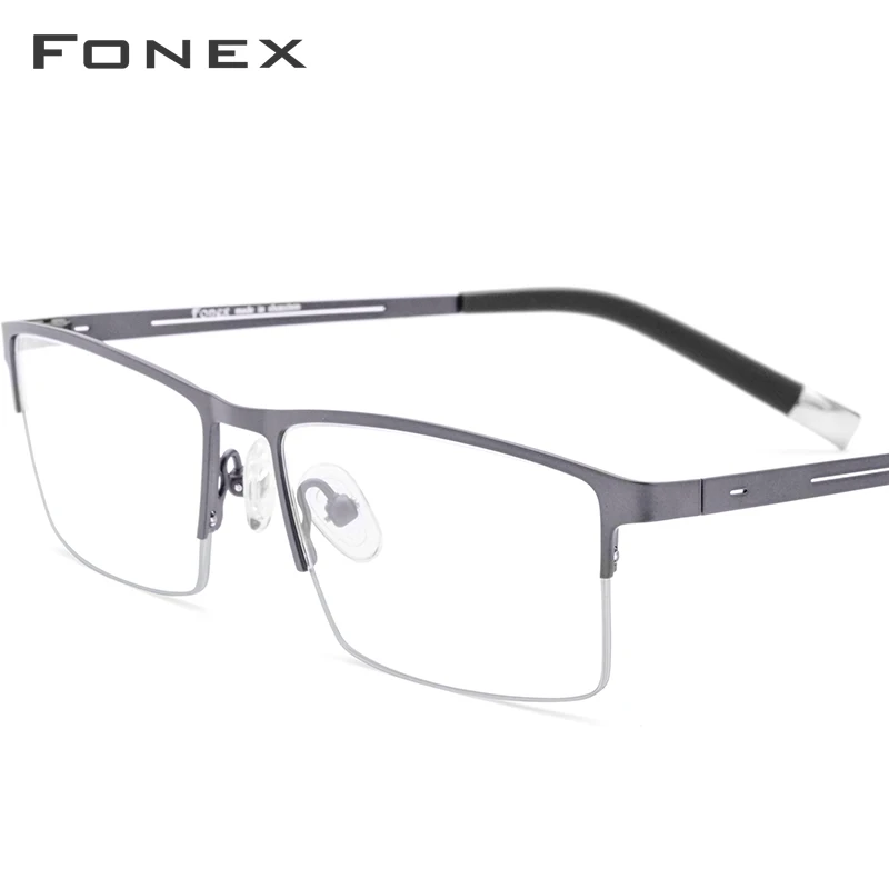 Очки из FONEX сплава, полуквадратные очки для близорукости, оправы для очков по рецепту, мужские новые полуоправы, оптические оправы, очки 8825