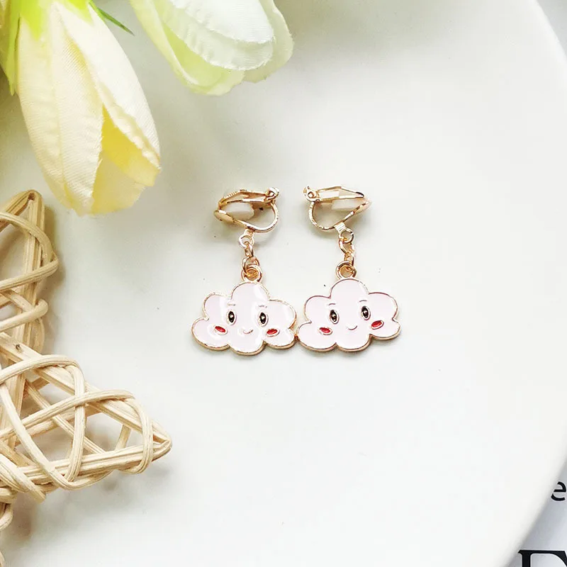 WENHQ Cute Cartoon Clip on Earrings No Pierced for Girls Kids Birthday Party Fashion Flower Cuff Earrings Korea Style Ear Clip 6