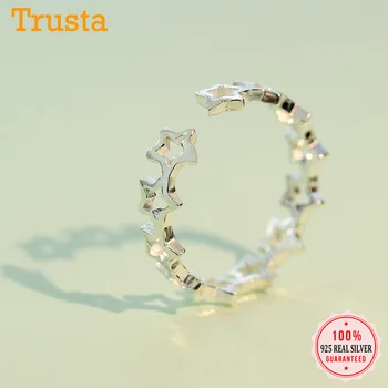 

Trusta 2018 New 100% 925 Sterling Silver Fashion Women Cute Star Rings Size 5 6 7 Wonderful Gift For Girls Kids Lady's DS389