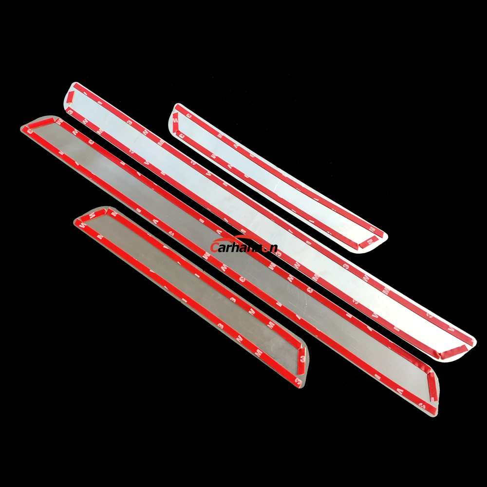 Auto Accessories For SEAT mii electric Toledo Leon Cupra Ibiza FR Stainless Steel Door Sill Trim Protectors Styling Sticker 4Pcs