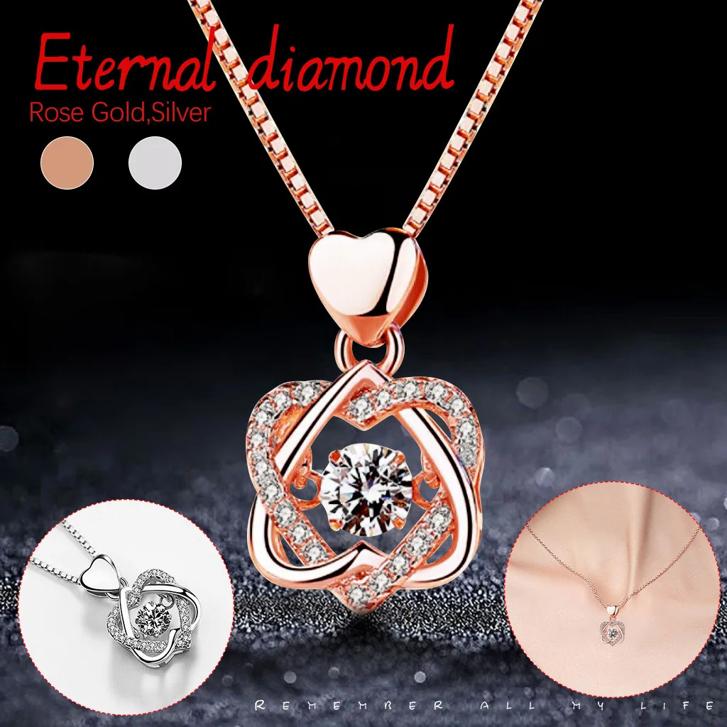 

Woemn Fashion Sweet Love Heart Crystal Zircon Choker Necklace Girlfriend Gift Necklace Jewelry Collier Femme naszyjnik collares
