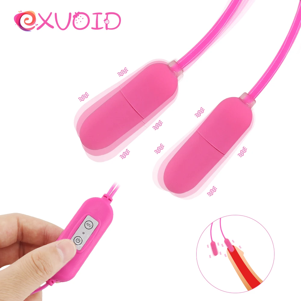 EXVOID Mini Bullet Vibrator G-spot Massager Double Egg USB Penis Plug Adult Products Urethral Dilator Sex Toys for Men | Красота и