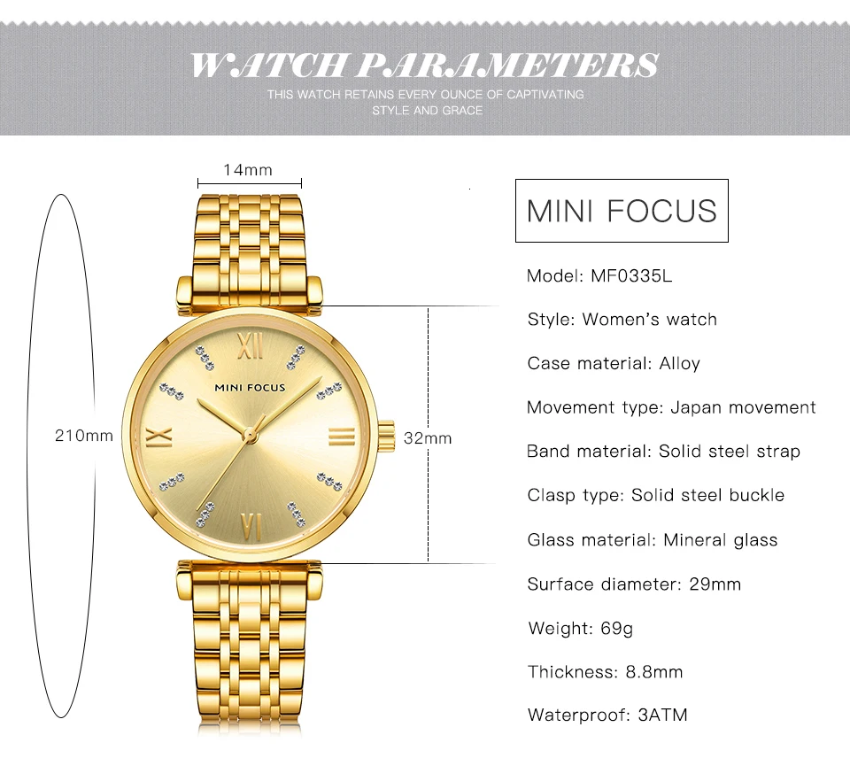 MINIFOCUS женские часы Топ бренд класса люкс синие часы женские Модные Аналоговые Кварцевые женские золотые часы наручные часы из нержавеющей стали