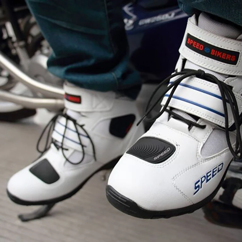 Motorcycle Protections Shoes Men Foot Protectors Microfiber Leather Racing Motocross Motorbike Shift Riding Boots