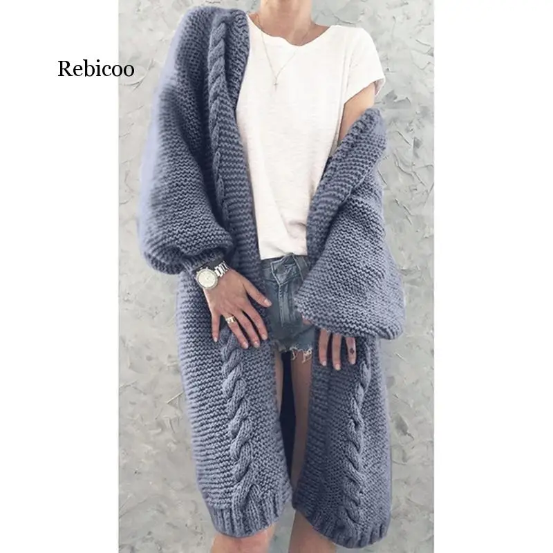 Vintage Long Cardigan Women Sweaters Female Big Size Batwing Sleeve Winter Cardigans Casual Knitwear Pure Jumpers Plus 3XL |