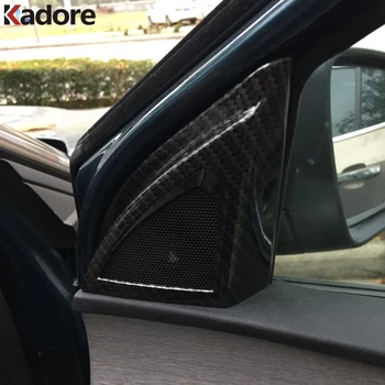

For Peugeot 3008 GT 2017 2018 2019 2020 Carbon Fiber Inner Door Speaker Cover Trim Loudspeaker Decoration Trims Car Accessories