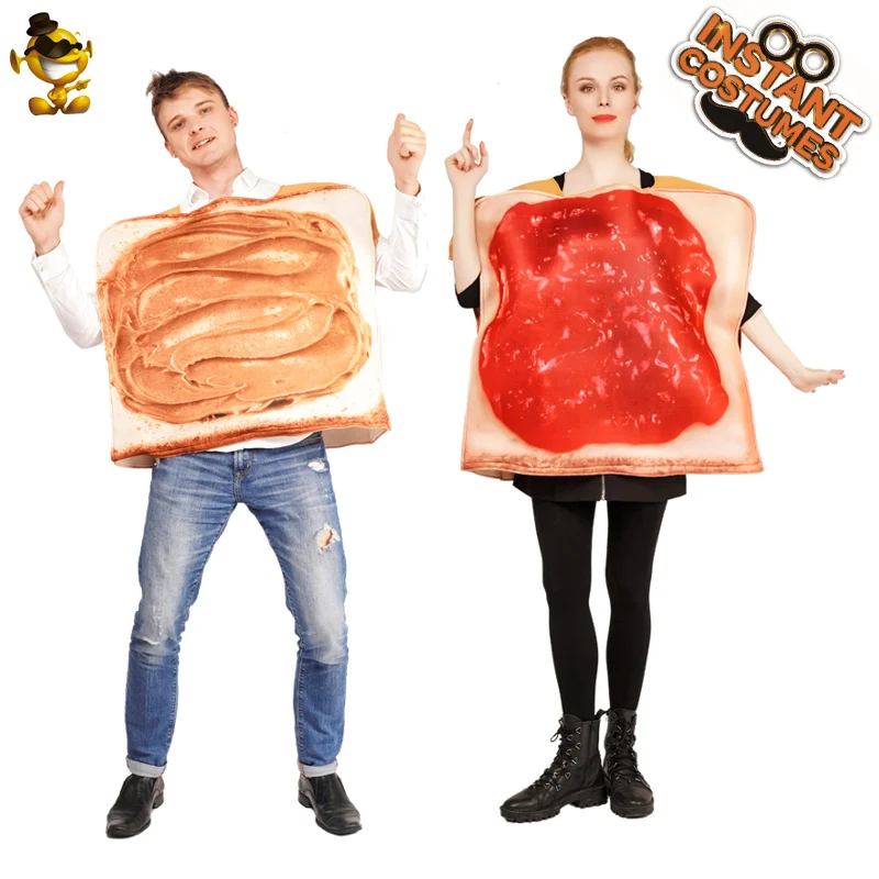 

Adult Couple Jam toast&Peanut Butter Toast Costumes Fancy Dress Women&Men Cosplay Sandwich For Halloween&Purim Costumes