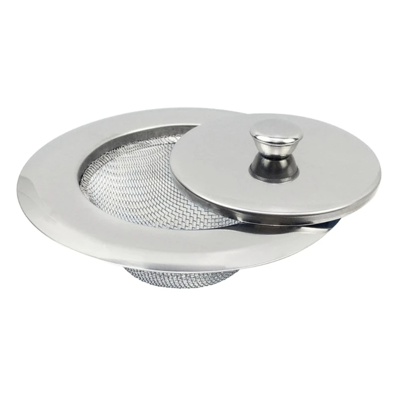 

Kitchen Sink Strainer Drain Hair Catcher Bath Stopper Plug Stainless Steel Sewer Filter with Lid Bathroom Supplies