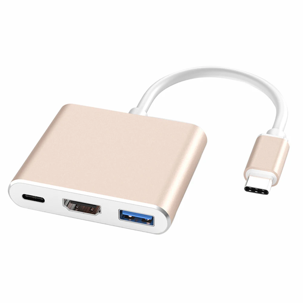 3 в 1 портативный type-C штекер HDMI USB 3,0 Женский Кабель-адаптер конвертер шнур аудио кабель для наушников зарядное устройство