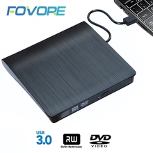 Usb 3.0 magro externo dvd rw cd writer drive leitor de queimador unidades ópticas para computador portátil dvd queimador portatil