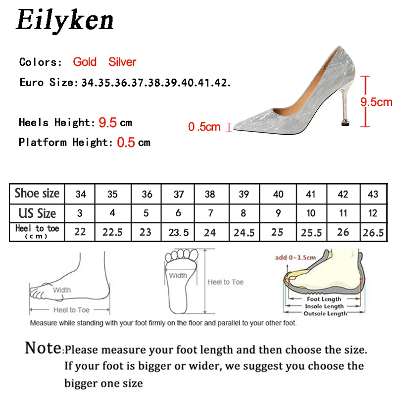 EilyKen/серебристые, золотистые женские туфли-лодочки; летние модельные туфли с острым носком на высоком каблуке; женские туфли-лодочки на платформе; туфли-лодочки с острым носком; Прямая поставка