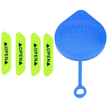 

1 Pcs Car Door Warning Reflective Stickers Open Stickers & 1 Pcs Car Windshield Wiper Washer Fluid Reservoir Tank Cap