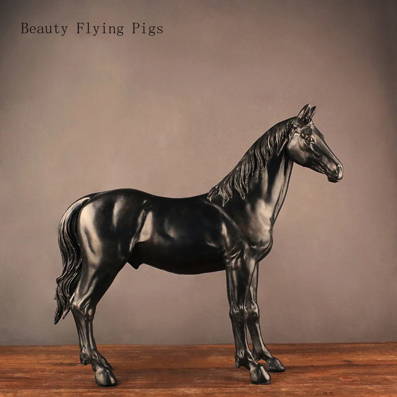 

Direct sales new creative auspicious animal horse sculpture fashion craft office new house gift home decoration ornaments