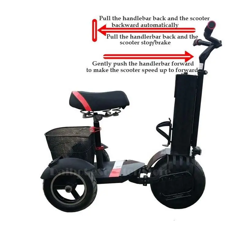 Daibot 3 Wheel Electric Scooter Self Balancing Scooters 10 Inch 500W 60V Portable Electric Unicycle Scooter For Adults           (8)