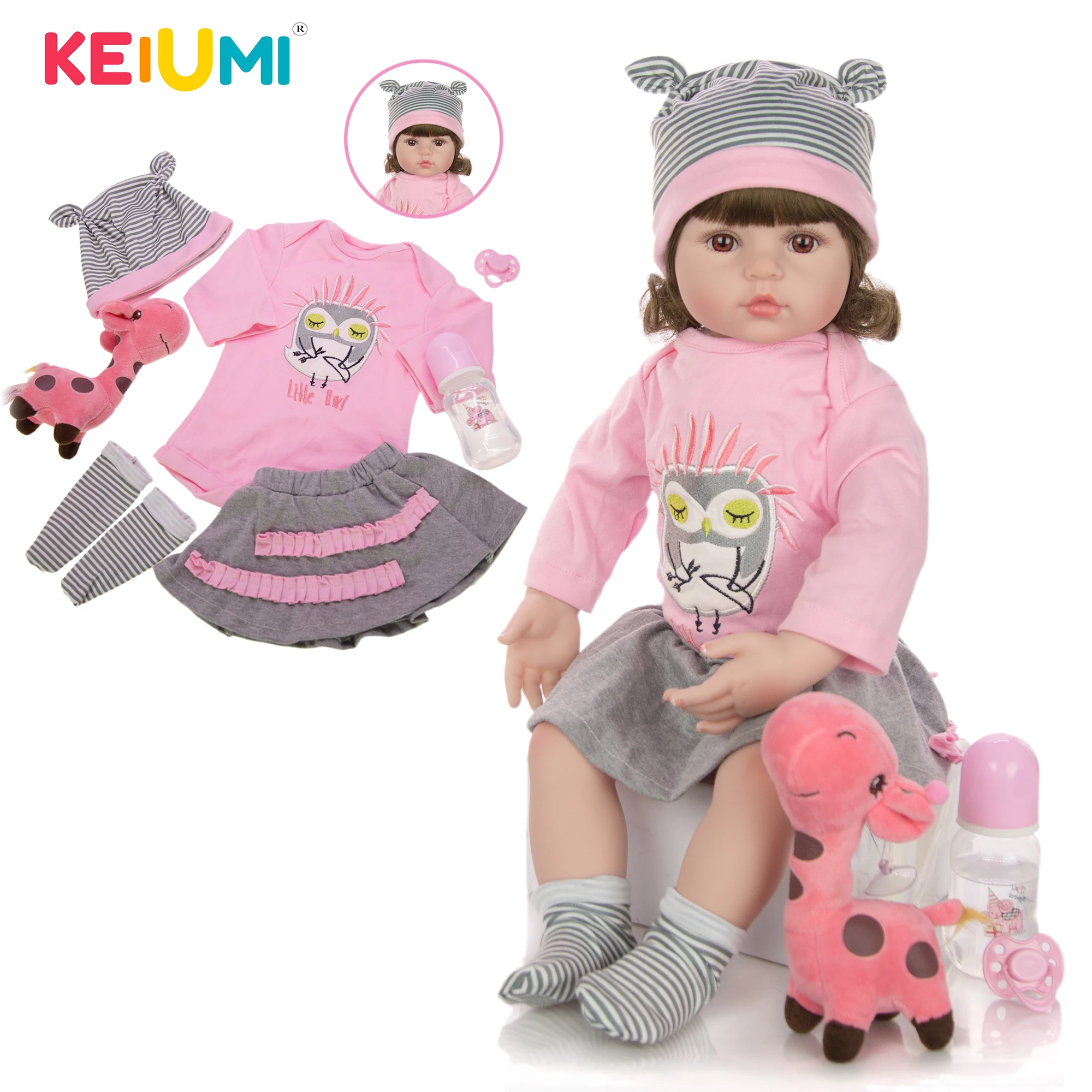 Кукла реборн KEIUMI из мультфильма 60 см реалистичный силиконовый для девочек с