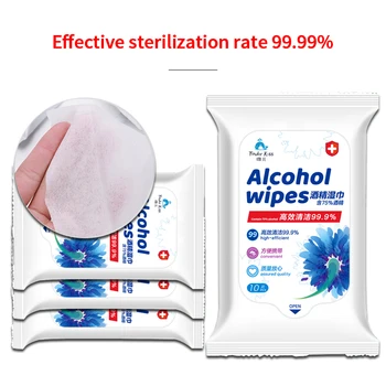 

75% Alcohol Wipes Disinfection 10pcs Convenient To Wipe Hands Wash Medical Grade Cotton Towel 2 Packs A Total Of 20 TabletsB