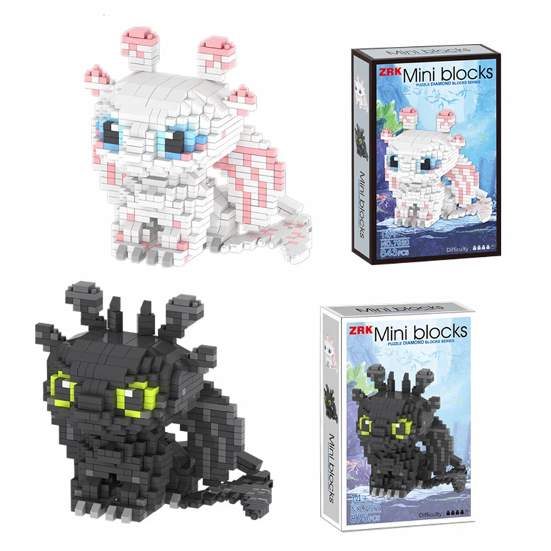 

Toothless LightFury Diamond Mini Night Fury Dragon Movie Building Block Model Collection For Mirco Brick Toys