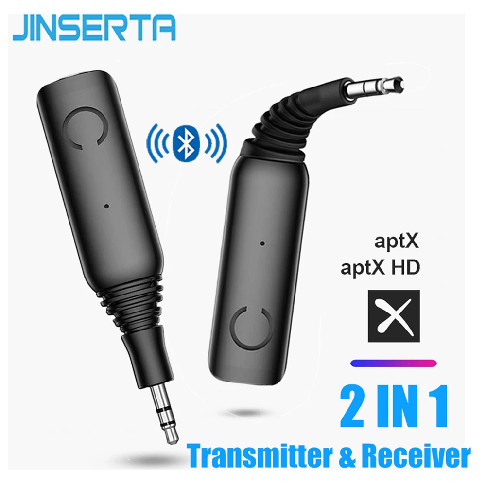 JINSERTA Bluetooth 5,0 Dongle APTX LL 3,5 мм AUX Jack RCA музыкальный адаптер Bluetooth Handsfree Вызов беспроводной в автомобиле аудио приемник