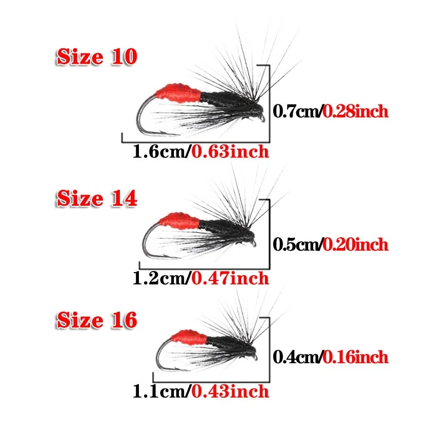 5/10Pcs Artificial Ant Fly Butt Ants Fishing Bait for Trout Fly Fishing Hook Size 10#/14#/16#