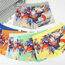 4 шт./партия, нижнее белье для мальчиков с Суперменом, трусы-боксеры, Детские хлопковые трусы, трусы, Enfant