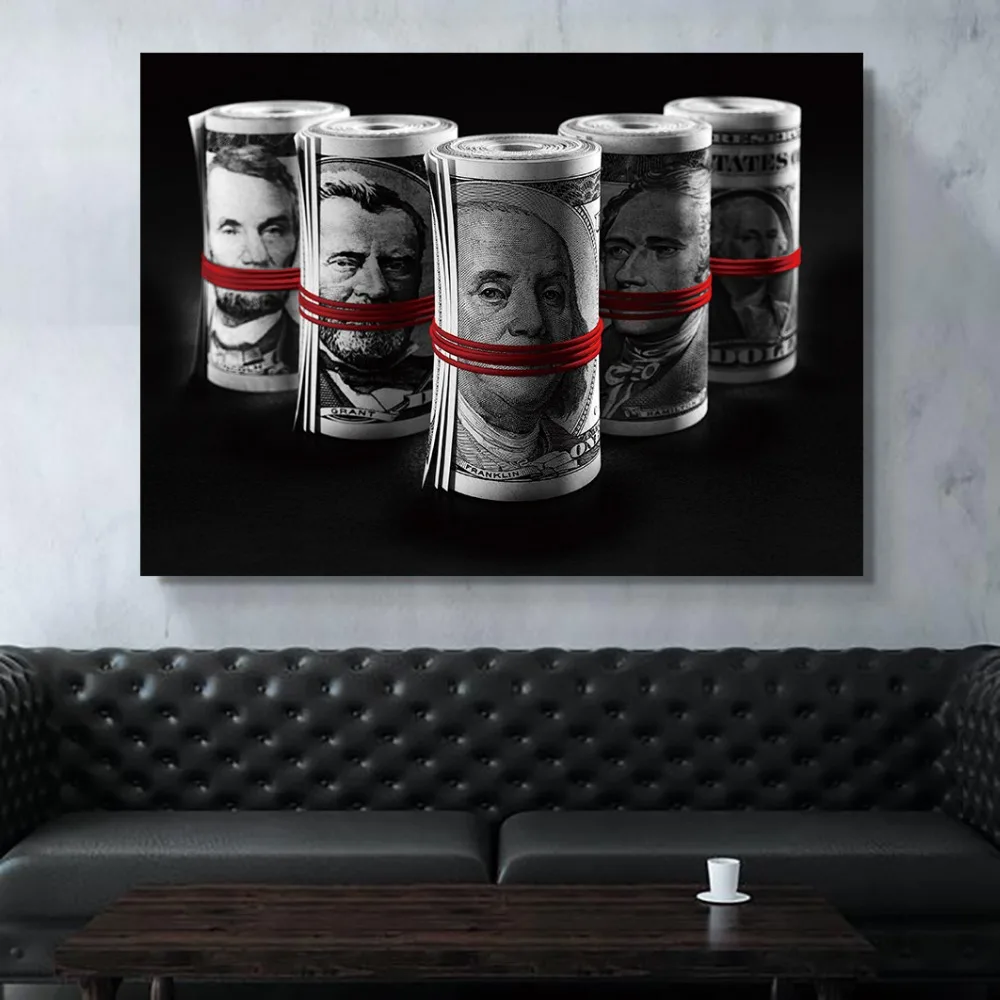 Home Decoration Printed Painting HD Pictures 1 Pieces Retro Money Wall Art Modular Canvas Posters Bedside Background Framework | Дом и сад