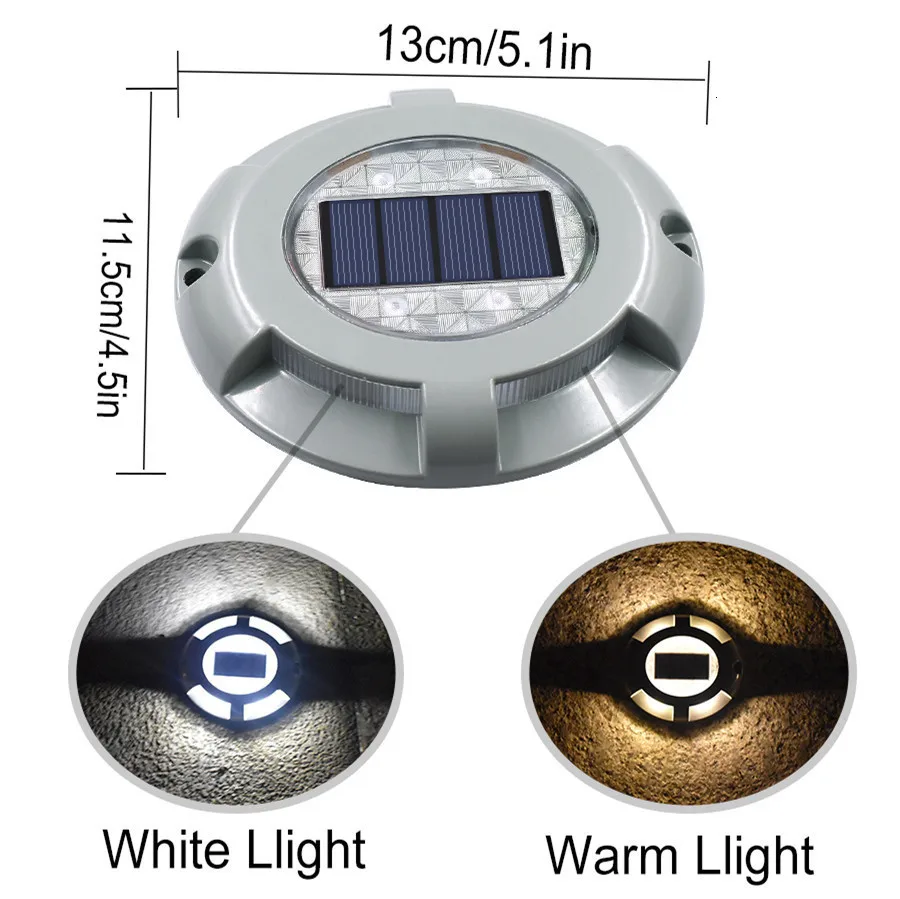 Solar Outdoor Light LED Garden Light Ground Light Aluminum 4-LED Road Path Lighting IP65 Waterproof (2)