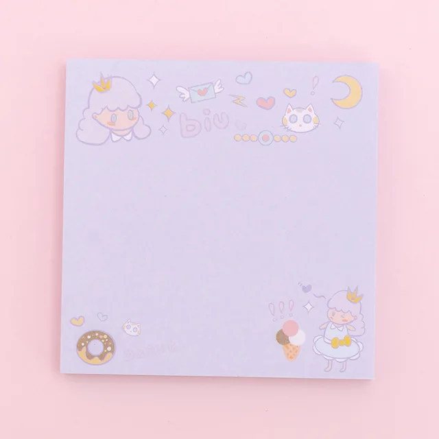 80Page Mint Rabbit Sticky Notes Cute Bunny Student Cartoon Can Tear Memo Pads Kawaii Stationery Office School Supplies Notebook 11 Princess in dress