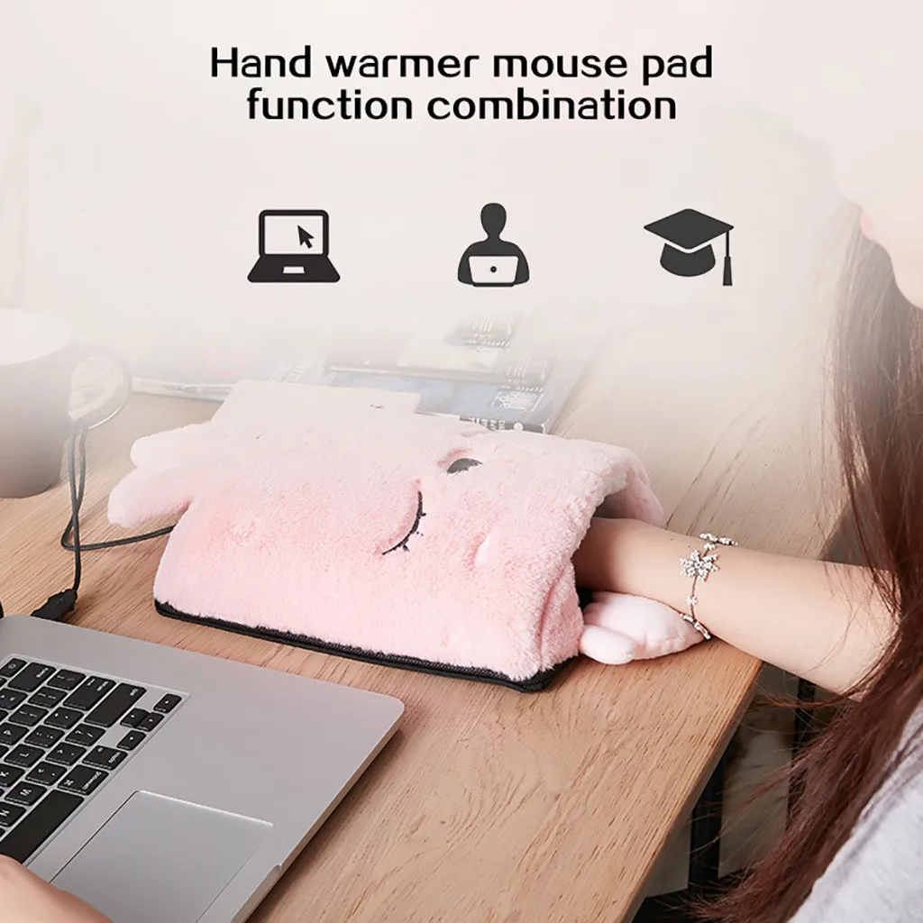 USB коврик для мыши с подогревом, коврик для мыши, грелка для рук с ремешком, теплые зимние офисные принадлежности, современные нагревательные продукты, Прямая поставка