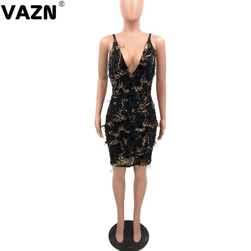 VAZN, новинка, сексуальное, неопрятное, сексуальное, Клубное, тяжелое, ИНДУСТРИАЛЬНОЕ, на бретельках, с открытой спиной, однотонное, для женщин, с высокой талией, тонкое мини-платье