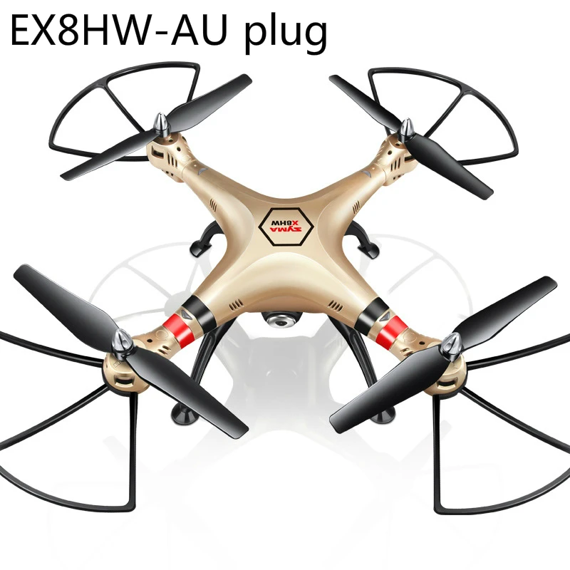 SYMA X8HW большой воздушный Дрон в реальном времени Профессиональный 100 Вт пикселей 360P HD 2,4 ГГц вертолет с дистанционным управлением Квадрокоптер Дрон X Pro - Цвет: EX8HW-AU plug