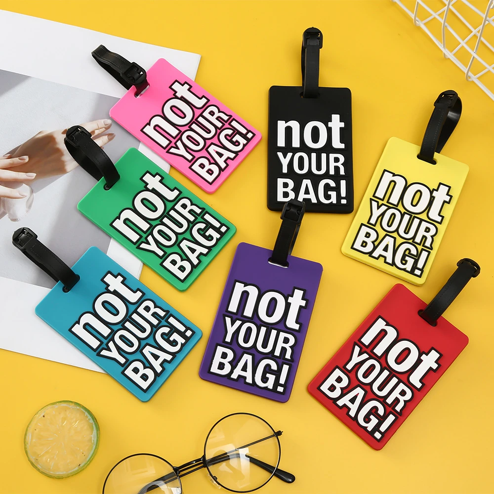 Etiquetas de equipaje con letras creativas "no tu Bolsa", accesorios de viaje bonitos, etiqueta de viaje portátil silicona con estilo dibujos animados maleta, 10 piezas|Accesorios viaje| - AliExpress